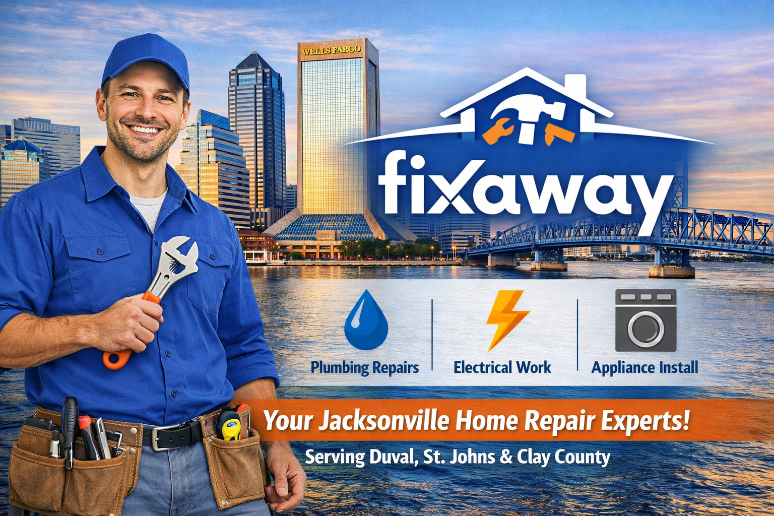 FixAway handyman service branding for Jacksonville and nearby areas